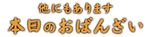 他にもあります 本日のおばんざい